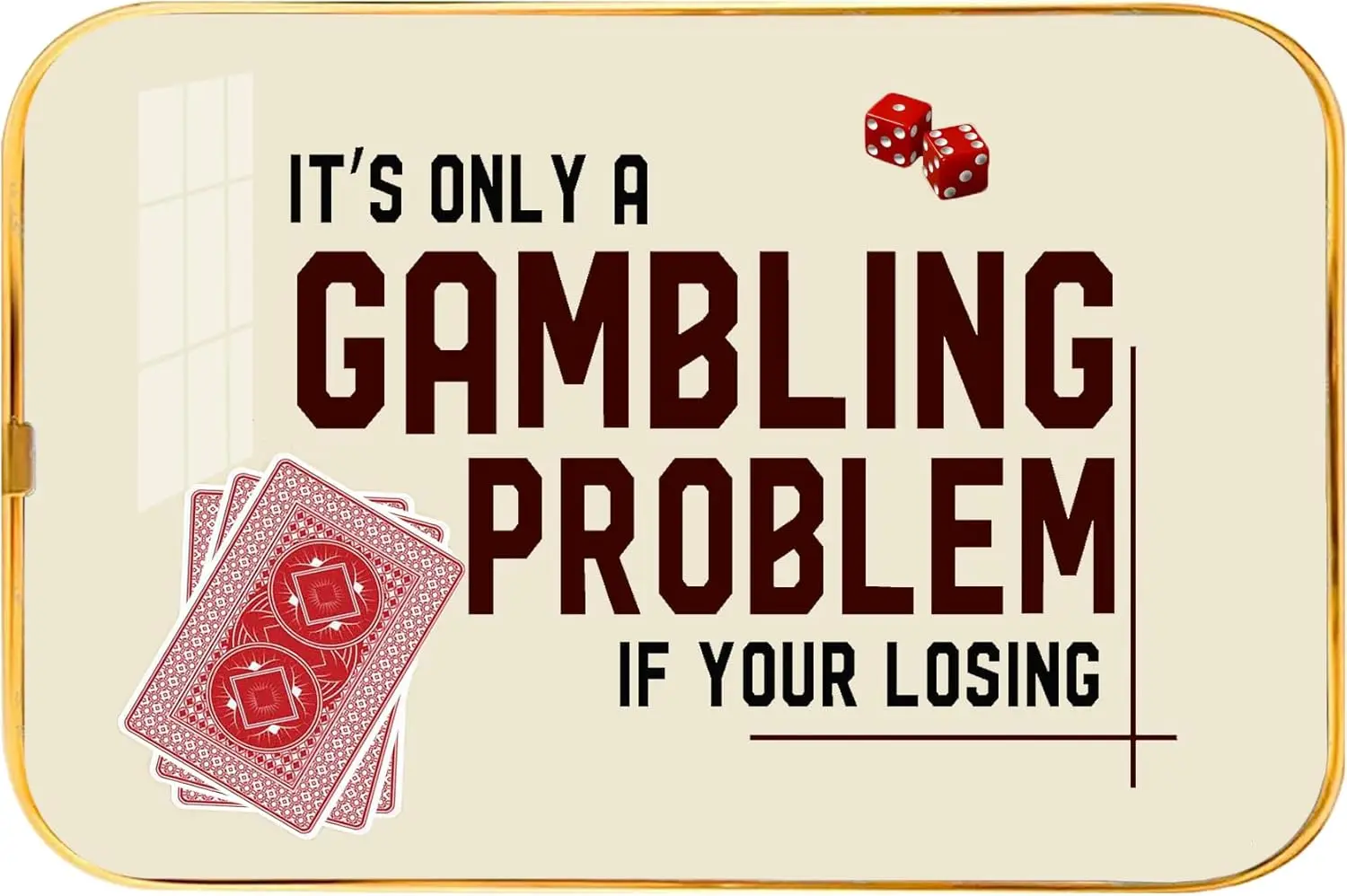 Aowotu Poker Crystal Porcelain Painting Wall Art Decor for Man Cave Bar Card Game Room - It's Only A Gambling Problem i sign