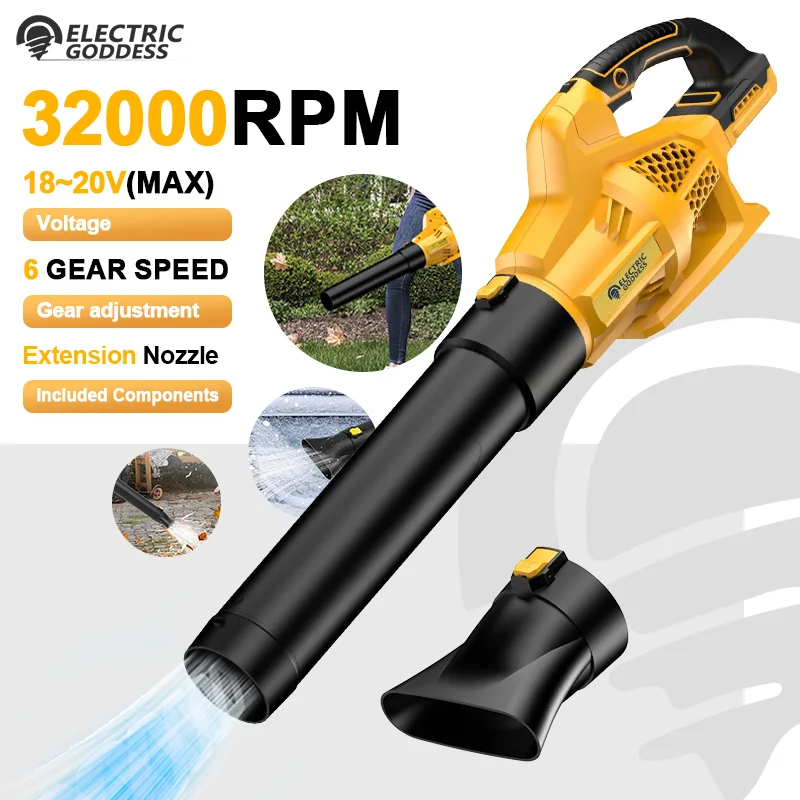 

32000rpm Cordless Blower For Removal Of Fallen Leaves And Snow One-hand Windstorm Home Power Tools For Dewalt 20v Battery