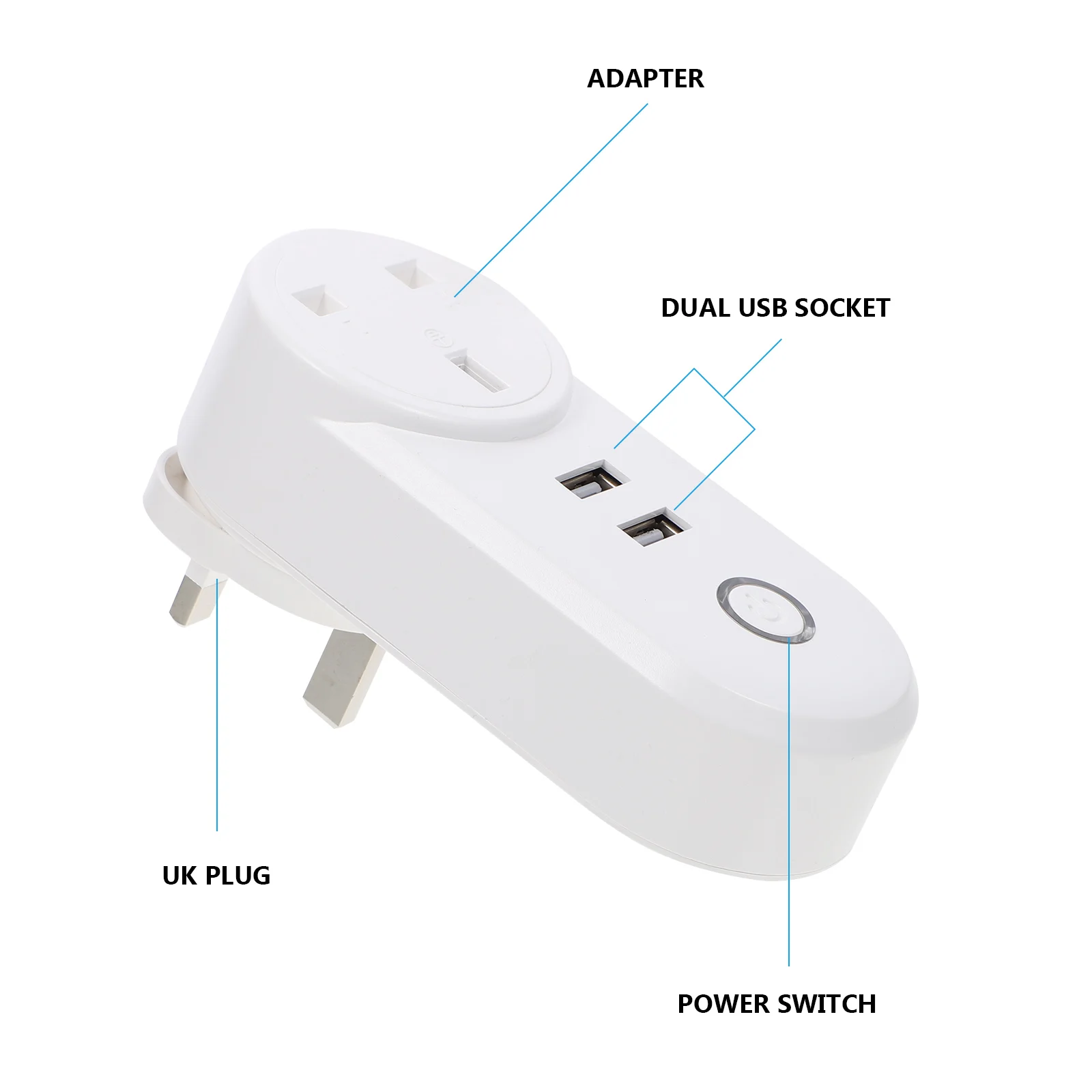 

Plug Wifi Dual Usb Uk Plug Remote Control Power Socket Wifi Smart Outlet For Home Use Durable