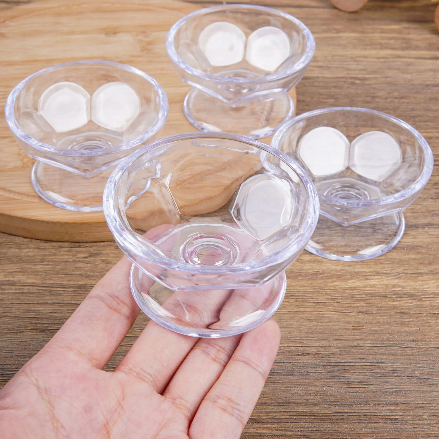 7cm Realistic Large Ice Cup Empty Container Bowl Model Fruit Dessert Bowl Shaved Ice Cup DIY Cream Glue Clay Accessories