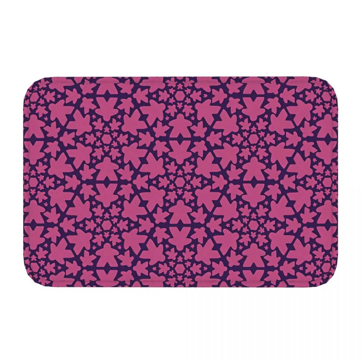 Meeple Bath Non-Slip Carpet Purple Floral Print Bedroom Mat Welcome Doormat Home Decoration Rug