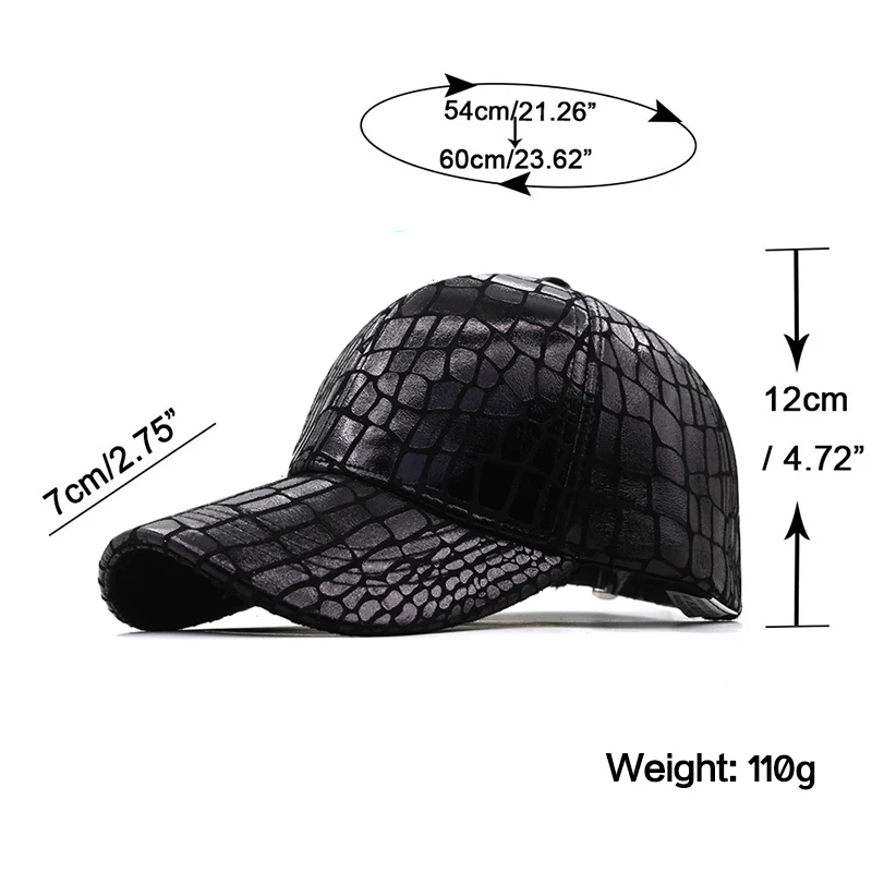 High Quality Snake Skin Print Leather Dad Hat Men Women Summer Baseball Cap Visor Caps Adjustable Bone Hats Gorras