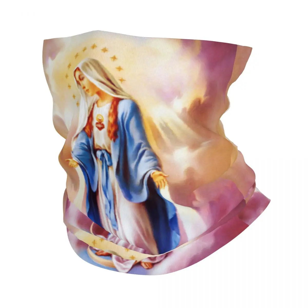 Custom Catholic Virgin Mary Bandana Neck Gaiter Windproof Face Scarf Cover Women Our Lady of Guadalupe Headwear Tube Balaclava