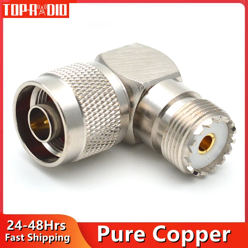 1PC UHF หญิง N ปลั๊กอะแดปเตอร์ 90 องศา SL16 RF COAX Connector มุมขวา SO239 PL259