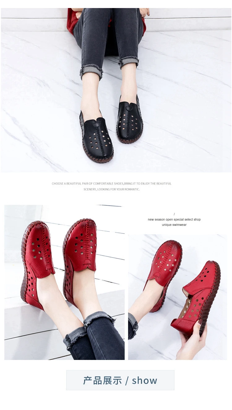 Orthopädische Turnschuhe für Damen, echtes Leder, breite Füße, weiße Slipper für Damen, 2024, lässige Lazy Driving-Mokassins-Schuhe – Detail 12