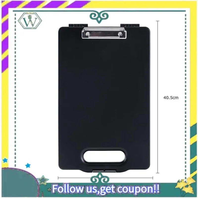 NEW A4 Plastic Storage Clipboard File Box Case Document File Folders Clipboard Portable Clipboard Storage Case