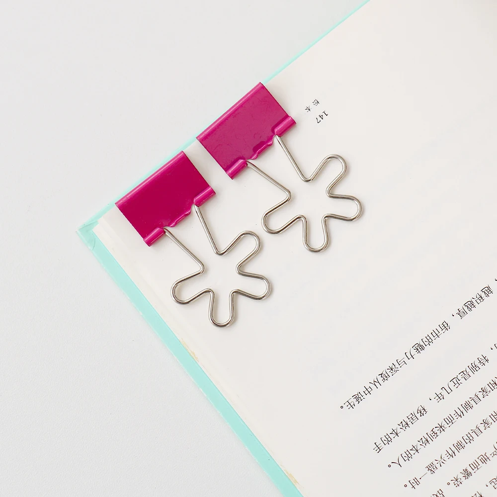 Imagem -03 - Rose Red Metal Binder Clips Flower Grip Clamps Documento de Papel Escritório Escola Papelaria 25 mm 10 Pcs