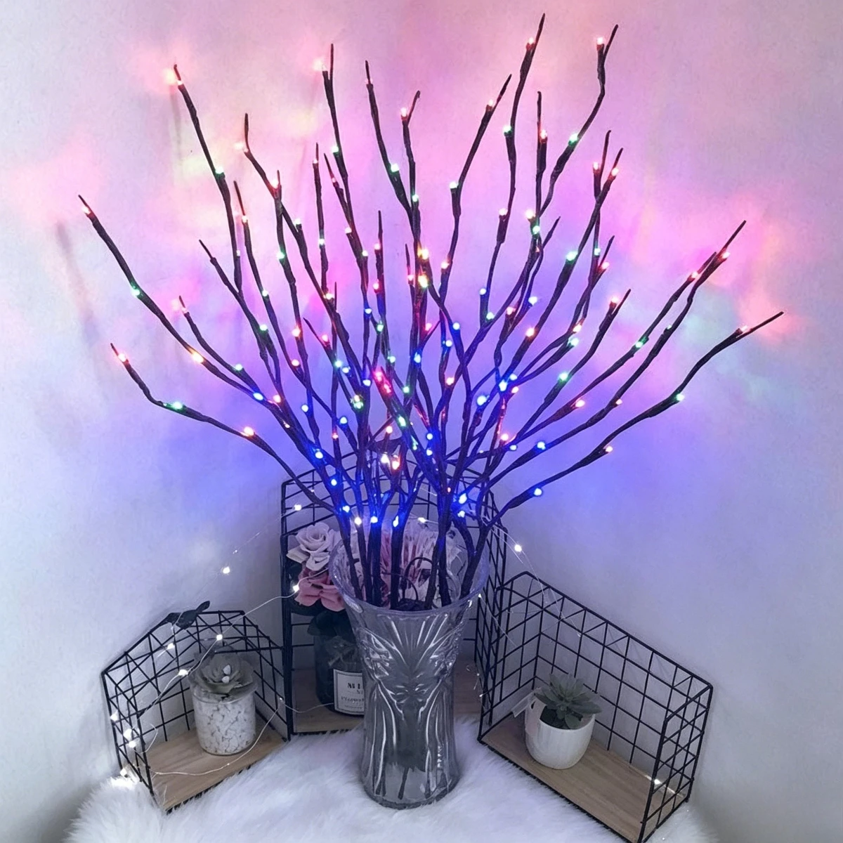 1Pcs 20LED Artificial Birch Tree Branch Lights Bendable Twig Night Lights for Homestay Indoor Vase Holiday & Festival Home Decor