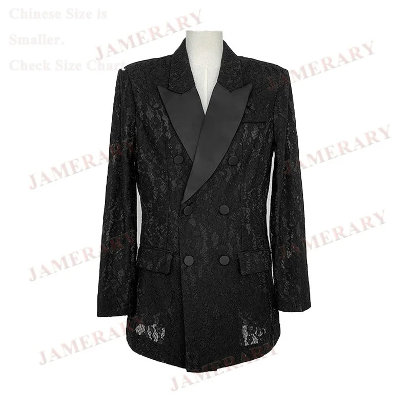 

Весенне-осенние кружевные пиджаки, женский костюм, пальто, двубортный полый подиум, брендовая дизайнерская куртка, черный