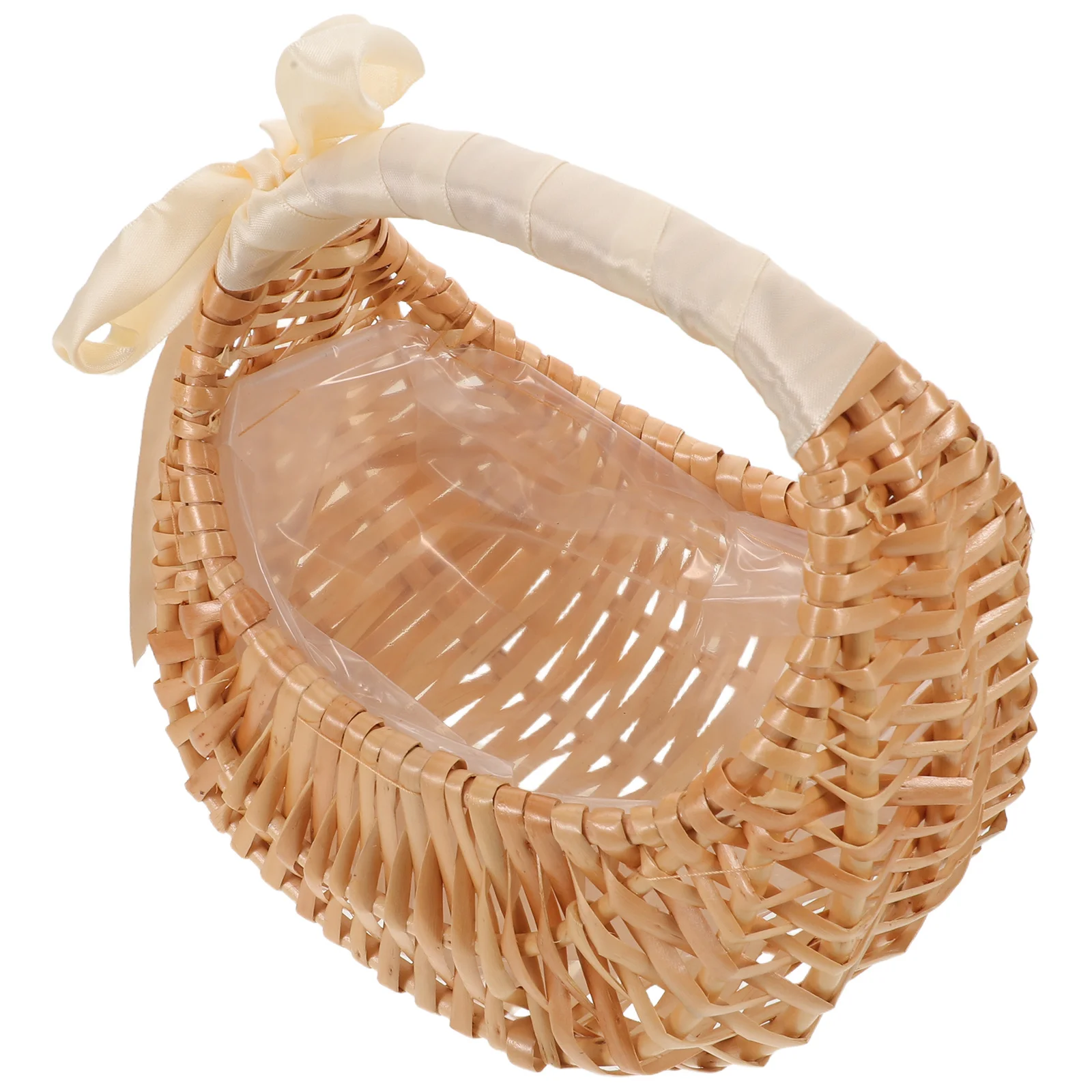 

Flower Basket Silver Handle Elegant Wedding Party Christening Decorative Bridal Shower Accessory Design