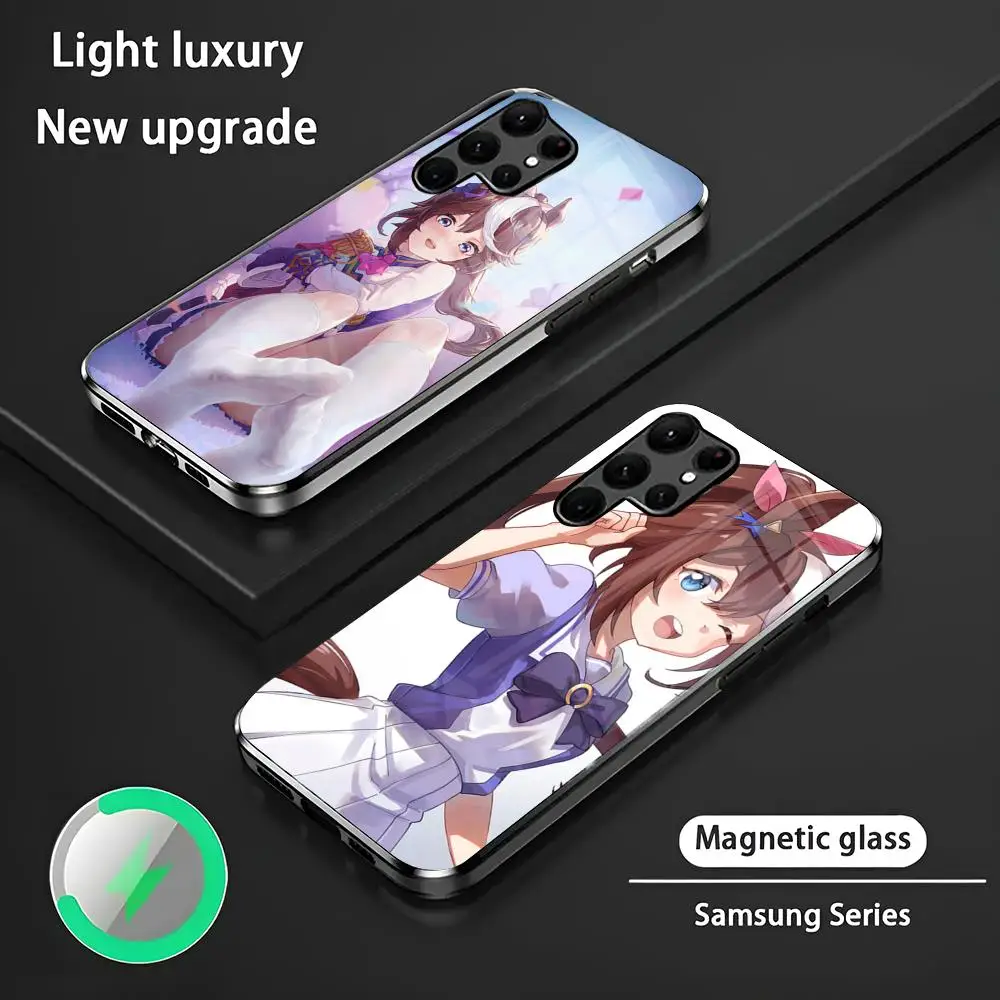 Uma Musume Pretty Derby funda de teléfono S24 Ultra fundas Celulares para Samsung S24 S23 S22 S21 S20 Plus Ultra Note20 cristal magnético Ph