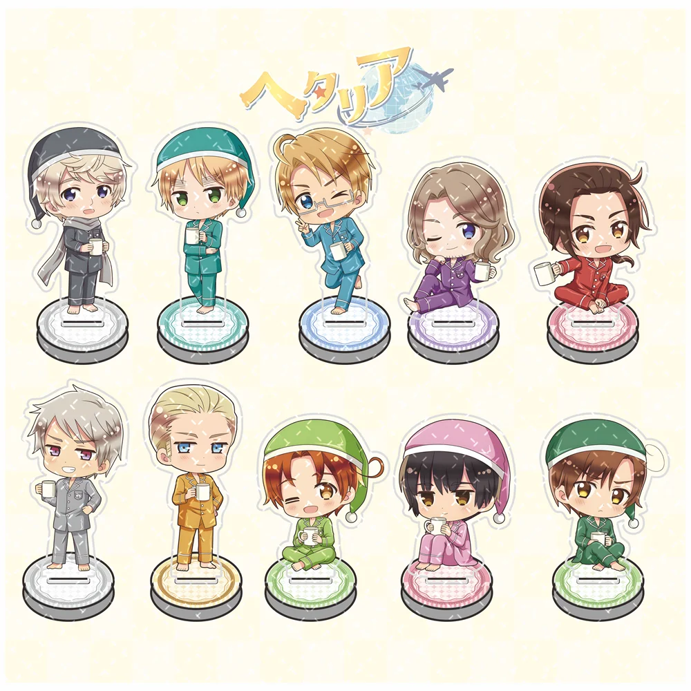 Hetalia Axis Powers 10cm Pajama Chibi Acrylic Stand Figure Keychain Anime Tabletop Decor Collectible Ornament Gift for Fans