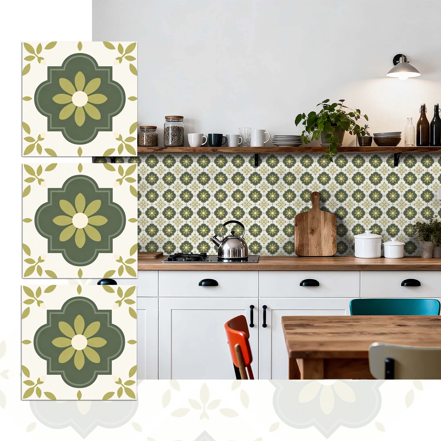 

36 self-adhesive PVC tile stickers, kitchen and bathroom use self-adhesive splash proof stickers for home decoration