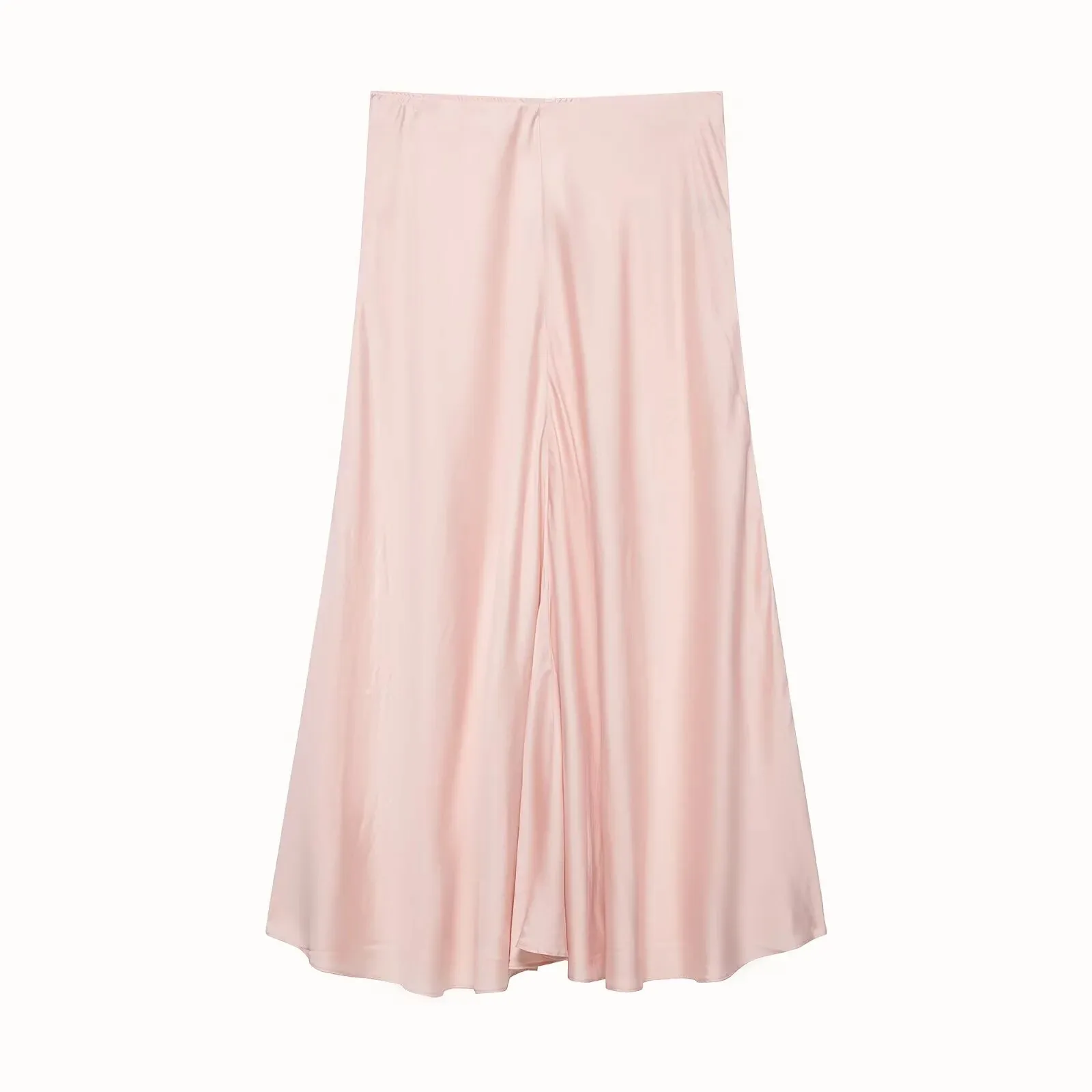 European and American style 2026 new summer style retro temperament simple silk satin texture leopard print mid-length skirt