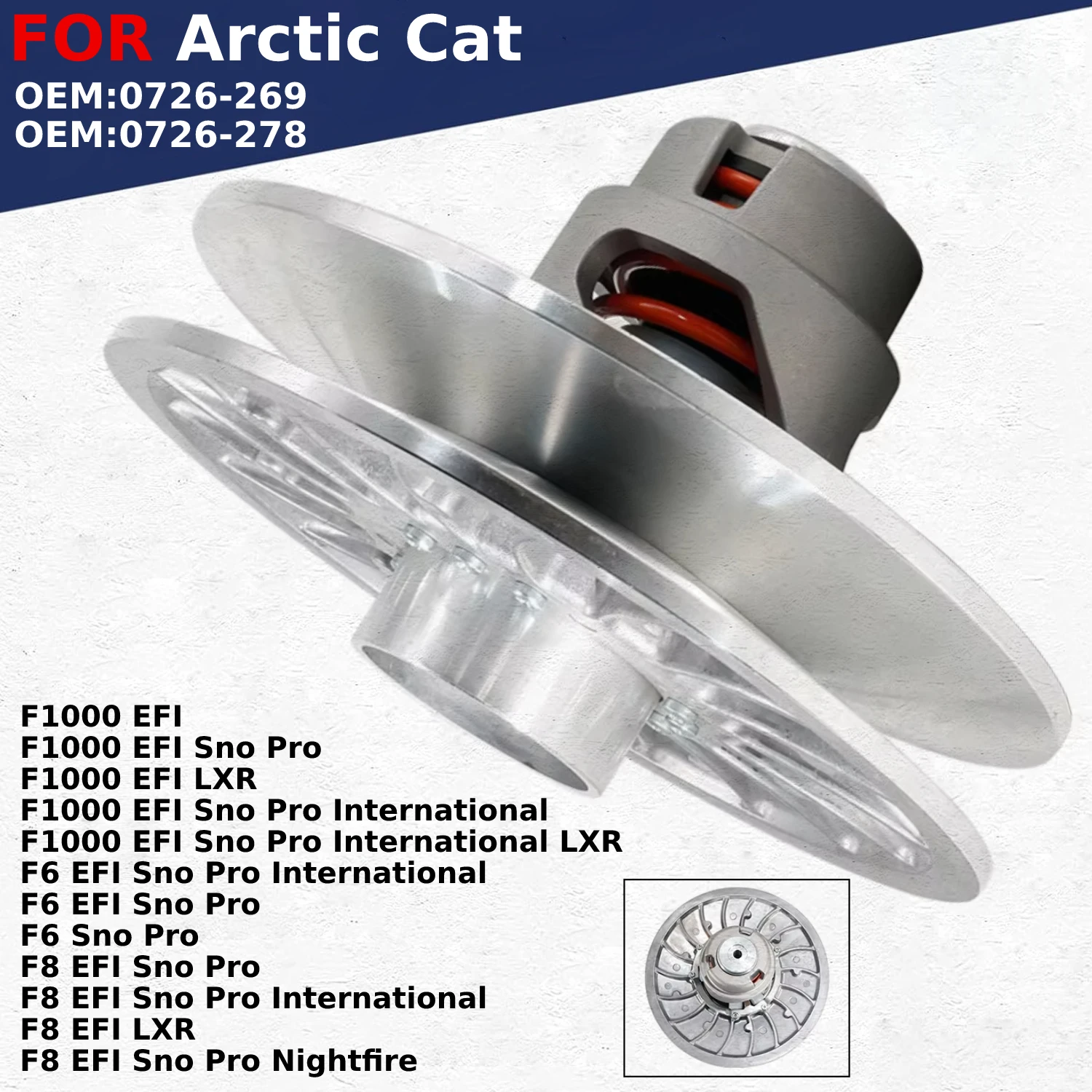 

Motorcycle Rear Primary Drive Clutch Drum 0726-269 0726-278 For Arctic Cat F1000 EFI / F6 EFI /F8 EFI Sno Pro International LXR