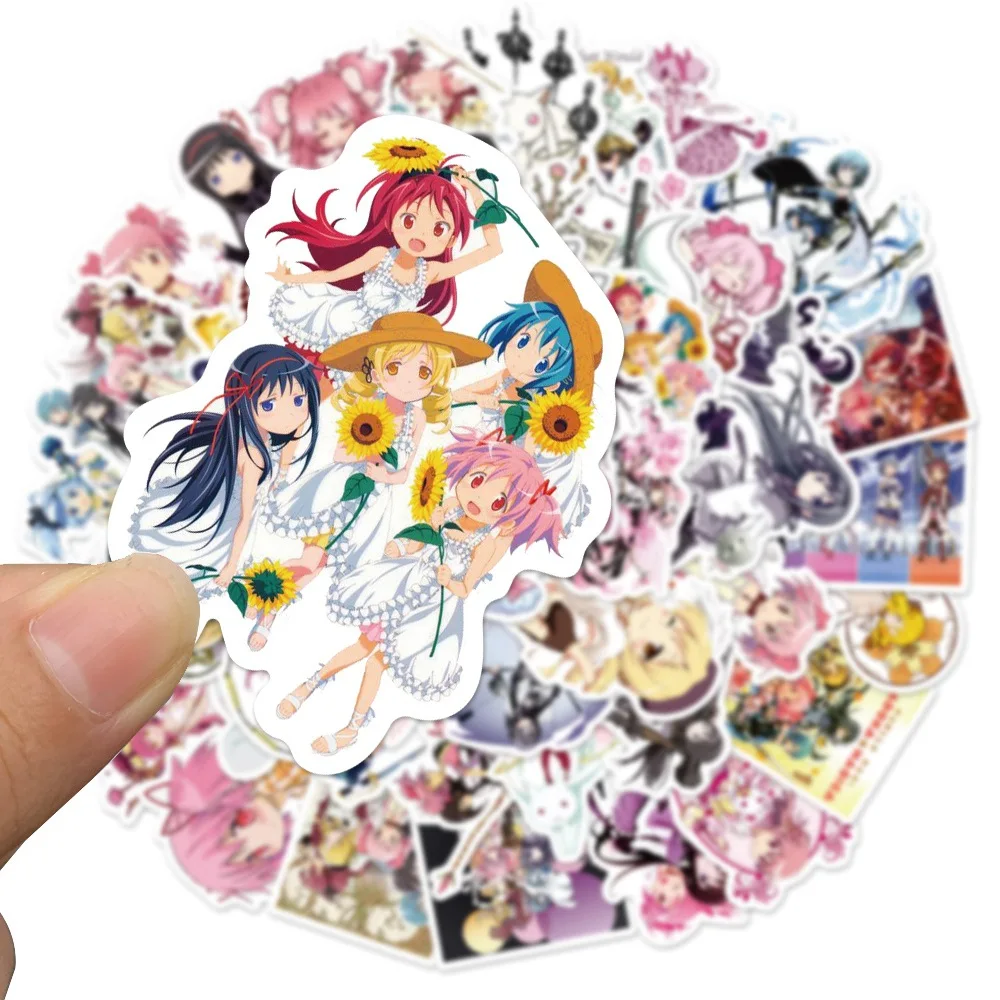 10/50PCS Magic Girl Madoka Anime Graffiti Stickers Kawaii Girls Cartoon Sticker Notebook Laptop Guitar Phone Tomoe Mami Decals