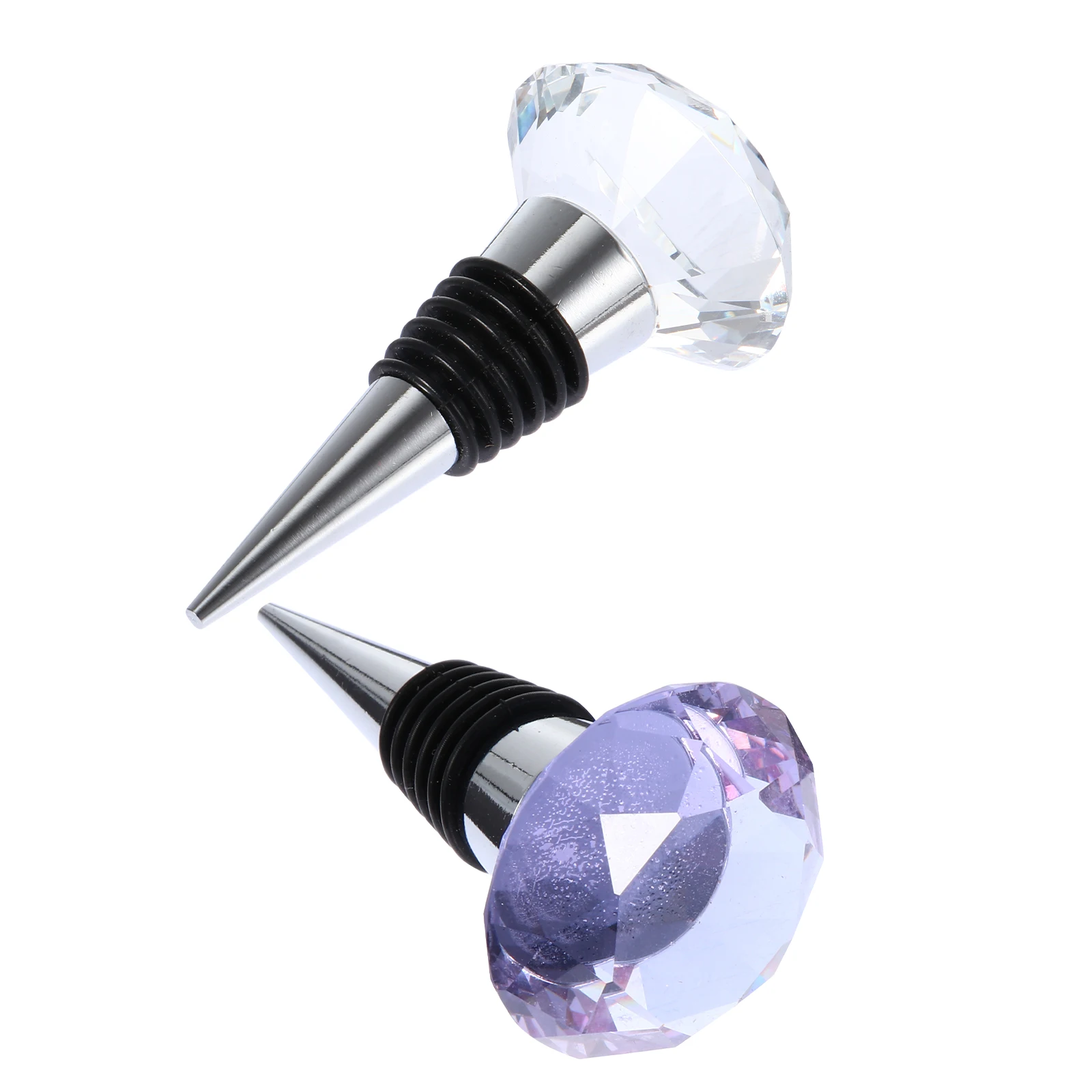 4 Pcs  Metal Wine Stoppers Beverage Bottle Stoppers With Crystal Diamond Crystal Wine Bottle Stopper Assorted Color