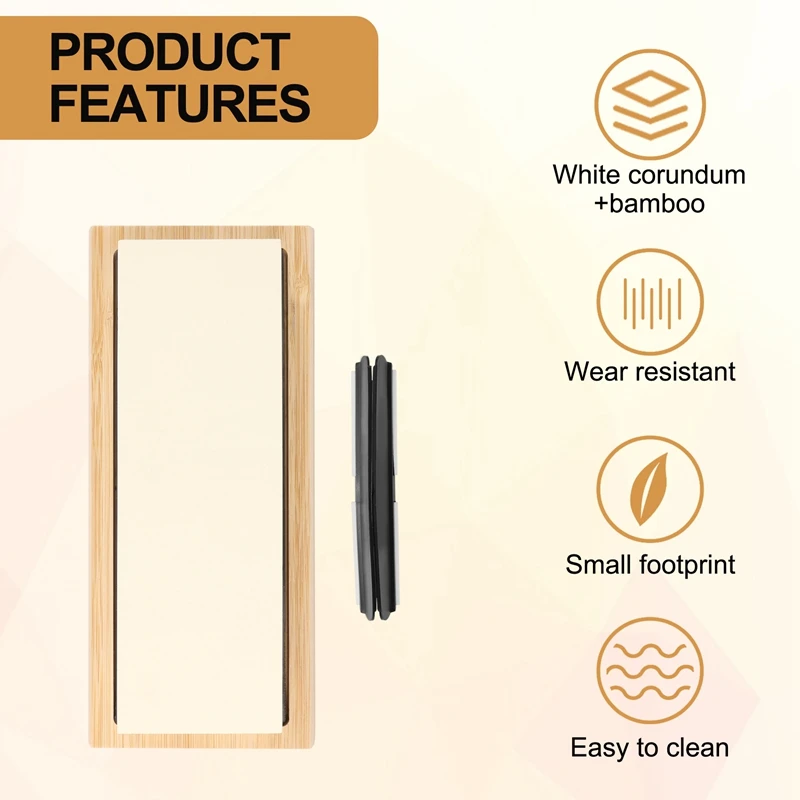 ABJA-Juego de piedras de afilar, piedra para afilar cuchillos de doble cara de grano 5000/10000 para cocina, Base de bambú antideslizante y guía angular