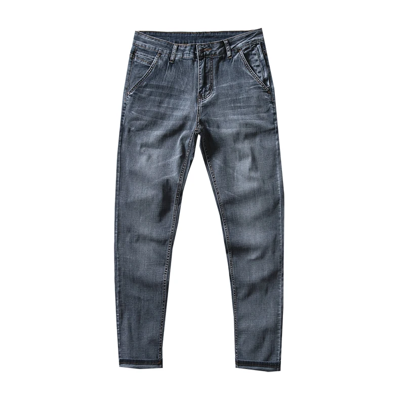 Pantalones vaqueros Retro antirrobo con cremallera para hombre, pantalones de negocios de diseñador de moda, pantalones de mezclilla cómodos elásticos informales de trabajo para hombre