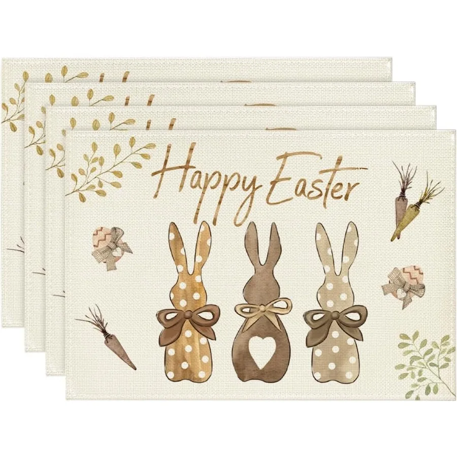 

Морковь Кролик от счастливой Пасхи Салфетки для обеденного стола 12x18 Ih Весенний сезон Праздничное украшение Деревенский винтаж Моющаяся футболка