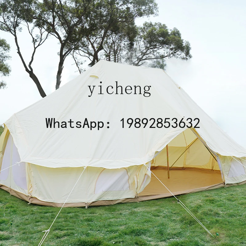 X3  Double Top Tent Outdoor Camping Flame Retardant Sunscreen Rain Protection Thickened Camp Big Tent