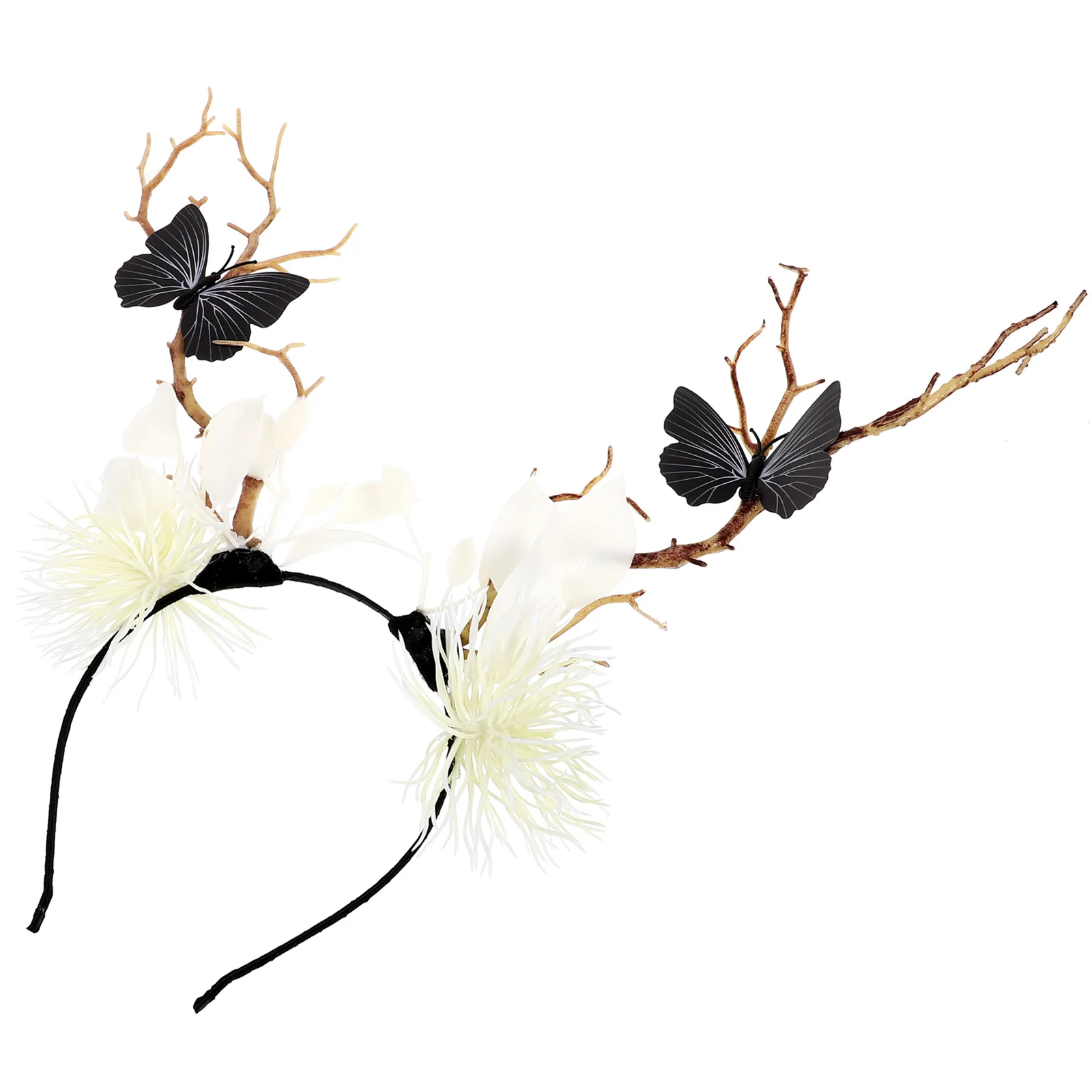 

Halloween Branch Black Butterfly Headband for Adults Party Costume Lightweight Durable Festive Hair Accessory Stage Shows
