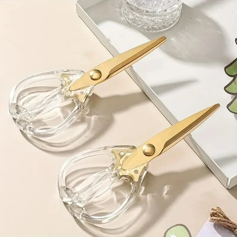 1pc alça transparente tesoura de cozinha perfeita para cortar carne e legumes tesoura de cozinha com alça de plástico uso de cozinha