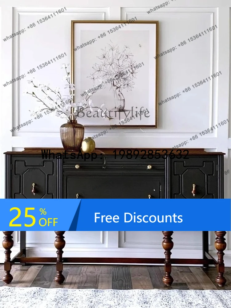 

HH French solid wood porch cabinet American living room locker bedroom decorative engraved cabinet can be customized