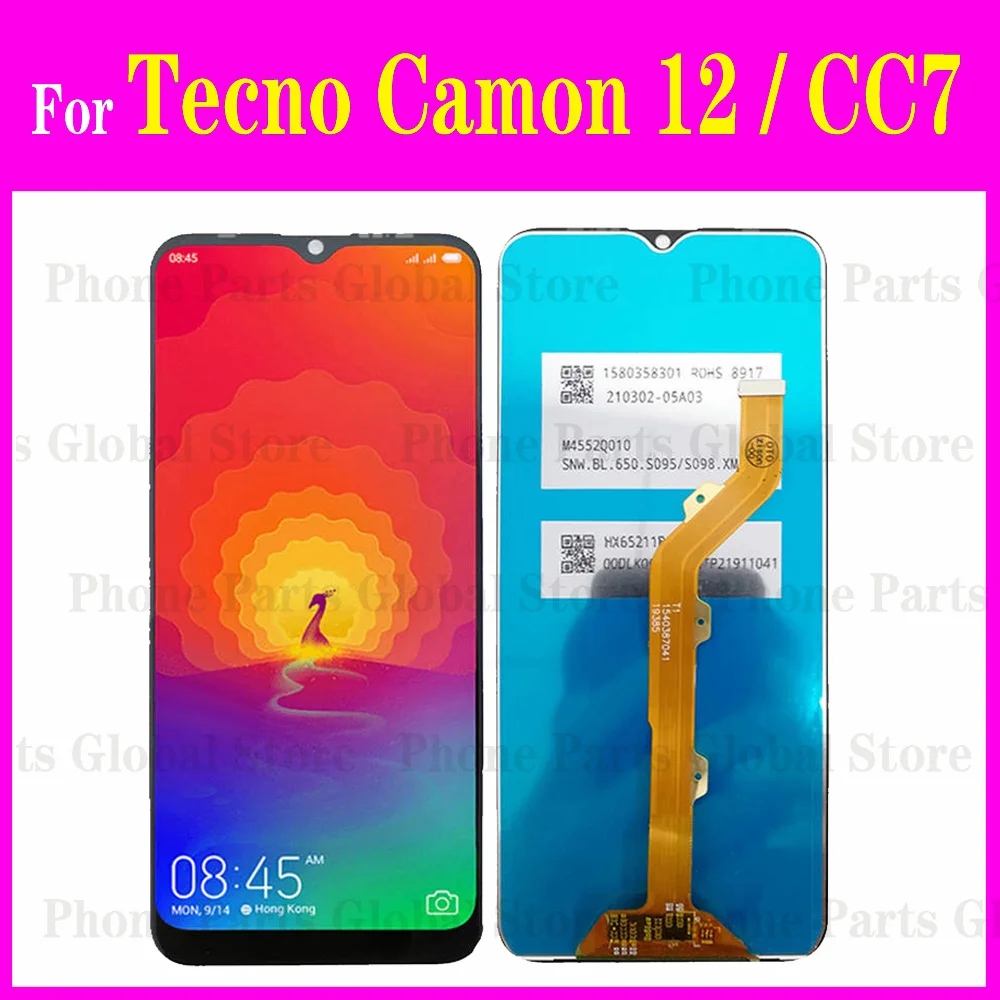 

6.52" For Tecno Camon 12 LCD CC7 LCD Touch Screen Display Digitizer Sensor Assembly For Camon12 LCD Replacement Parts