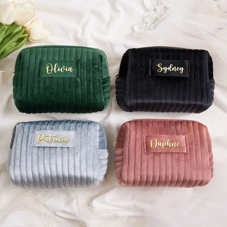 Custom Makeup Bag Personalised Bridesmaid Gifts Wedding Gift Travel Toiletry Bag Cosmetic Bag Birthday Gift Wedding Favors