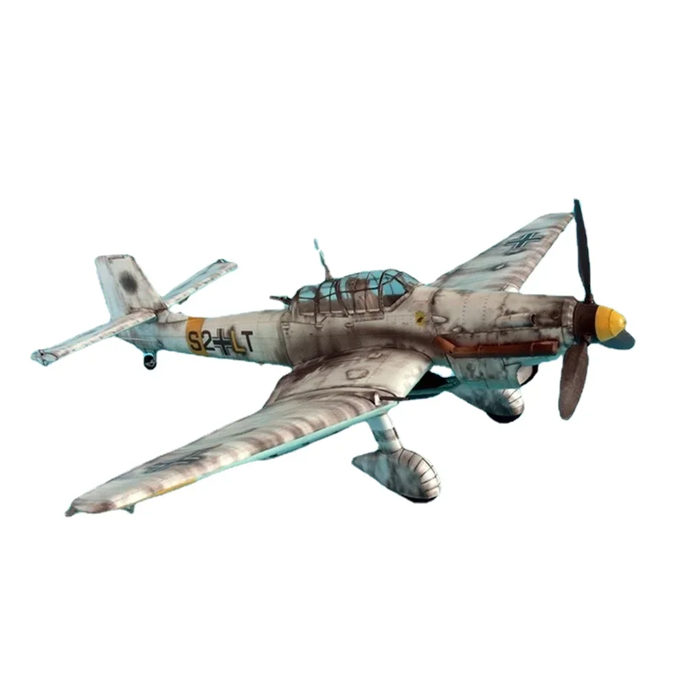 

1:33 Germany Ju-87 Bomber Aircraft Model 3D Paper Model Space Library Papercraft Cardboard House for Children Paper Toys