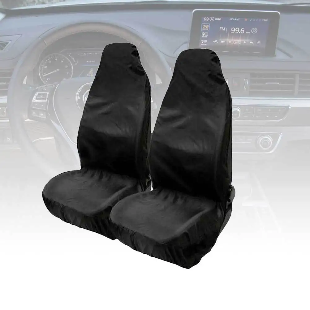 

2pcs Car Seat Cover Set Black Universal For Most Cars Waterproof Washable Breathable Durable Car Cushion Pad Auto Interior