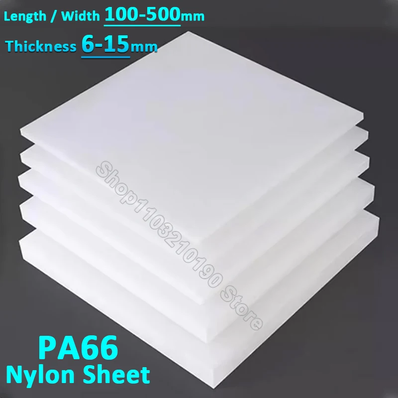 1-4Pcs Plastic Plate Nylon Plates PA66 Nylon Sheet PA6 Extruded Board Engineering Material Thick 6mm 8mm 10mm 15mm L=100-300mm