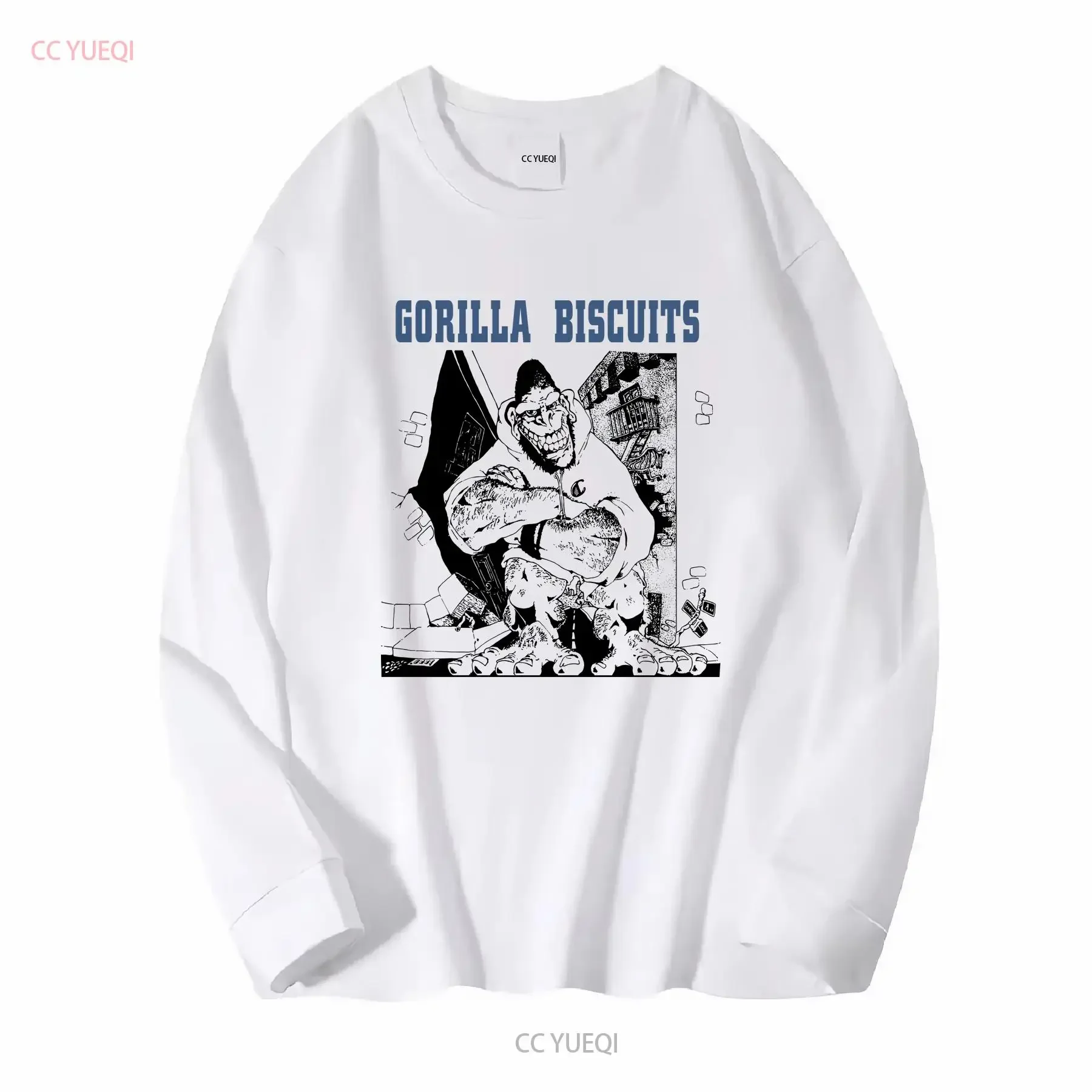 Gorilla Biscuits Skater Style Punk Band T Shirt Urban Streetwear Vintage long or short sleeves vintage Washed Breathable Soft