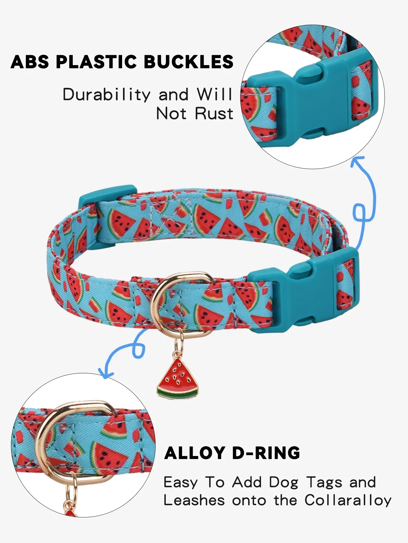 CP611 Pet Dog Puppy Cat Fruit Pattern Collar with Metal Fruit Pendant Applicable To Small Medium Pet