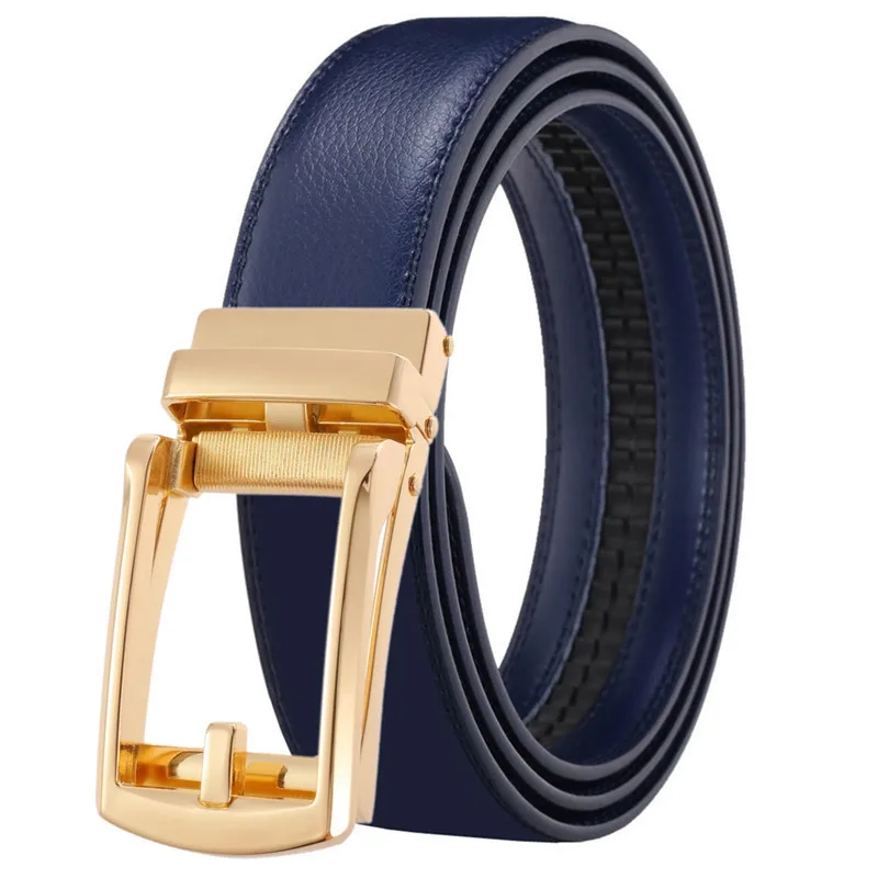 3,5 cm Herren-Gürtel, Automatischer Echtleder-Gürtel, Verstellbarer Leder-Ratschengürtel, Echter Designer-Ledergürtel – Detail 8