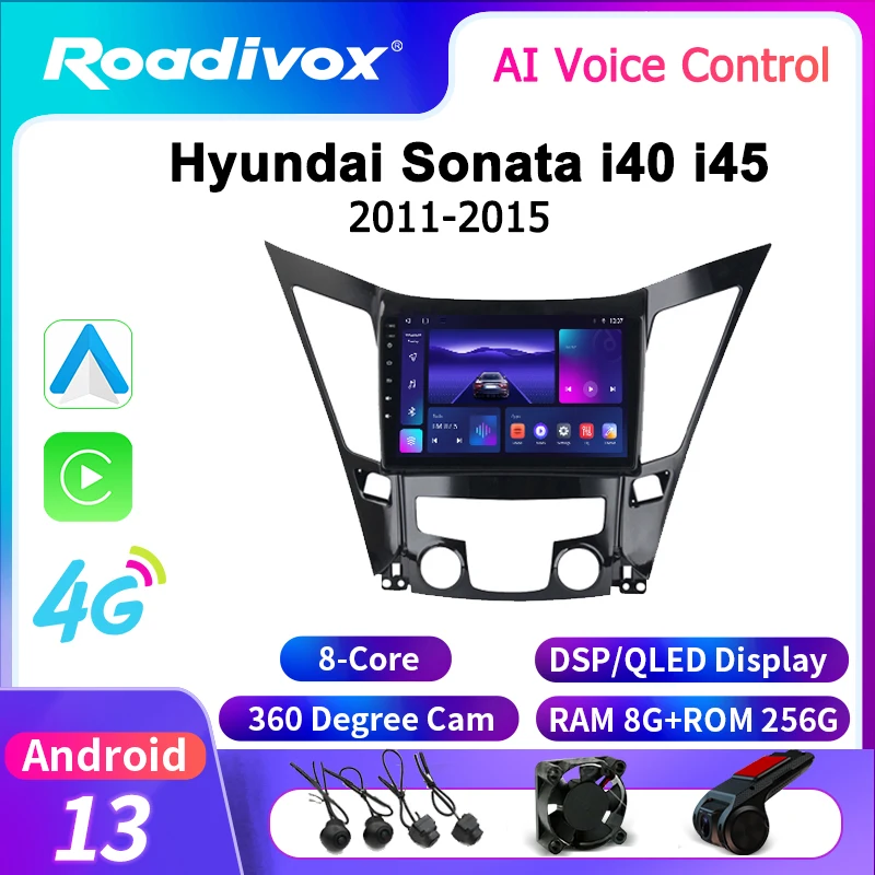 

roadivox Android car radio for Hyundai Sonata i40 i45 2011 2015 GPS Navigation video Multimedia Player tape recorder carplay