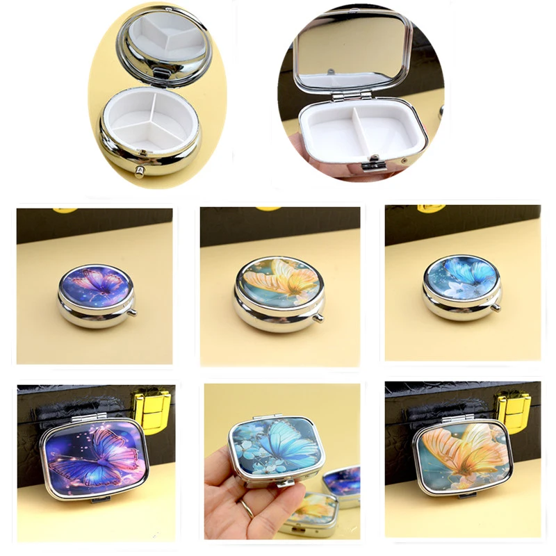 

Металлическая аптечка, упаковка для таблеток с ирисом, продукт для здоровья, влагостойкий футляр для хранения, персонализированный модный контейнер