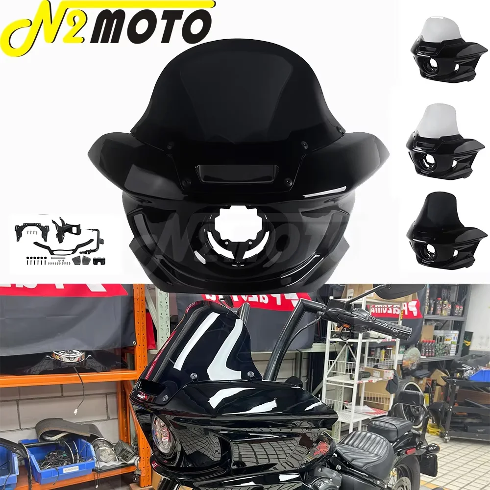 

Для Harley Softail Street Bob FXBB FXBBS 18-25 FXST мотоцикл 14,4 "/18,4" ветровое стекло, обтекатель фары, кронштейн для маски