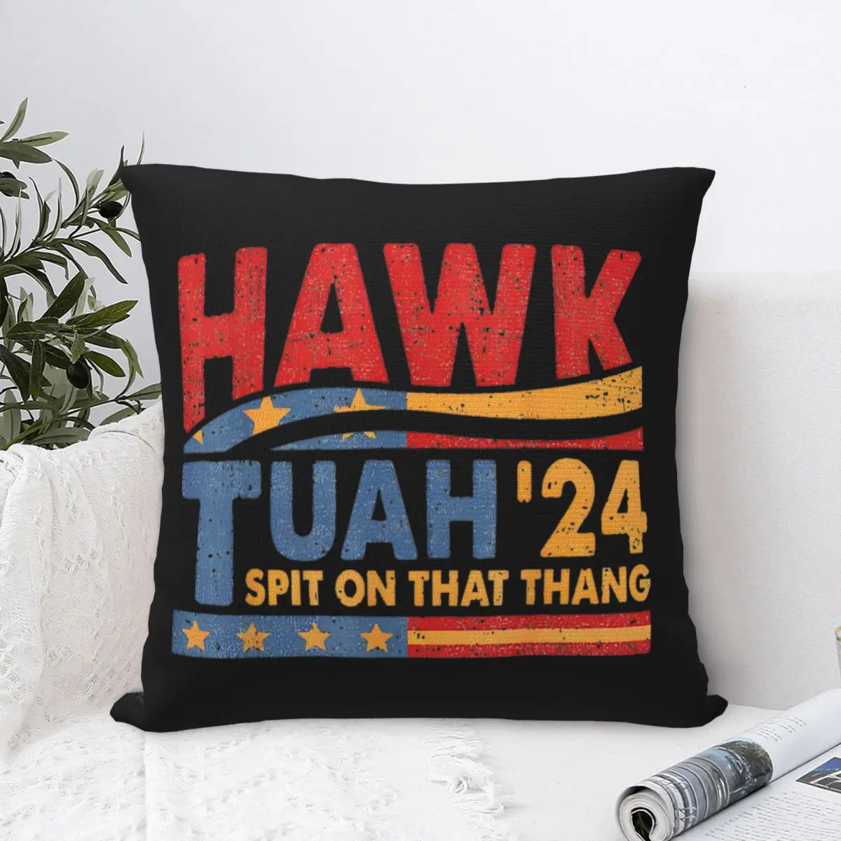 Hawk Tuah 24 Spit On That Thang Pillowcases Room Funny Meme Cushion Case Funny Home Decoration Throw Pillow Case 45*45