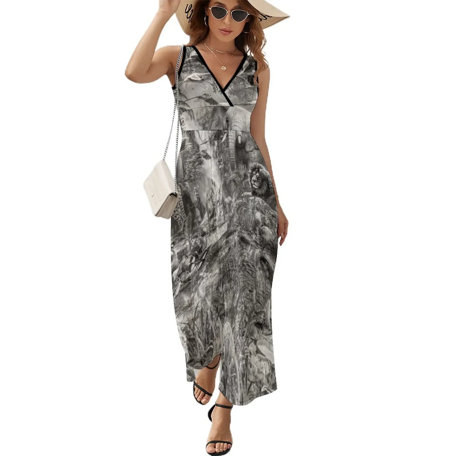 

Into the Jungle Monochrome, Sleeveless Dress women's dresses luxury cocktail dresses luxury dress dress women elegant luxury