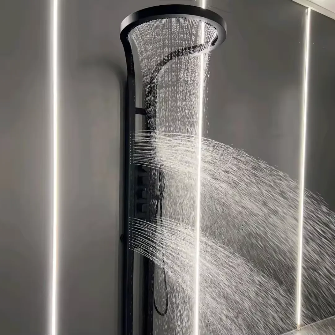 Hot Sale Luxury Multifunction Bathroom Waterfall Shower Panel Column Sprinkler Massage Set System Stainless Steel