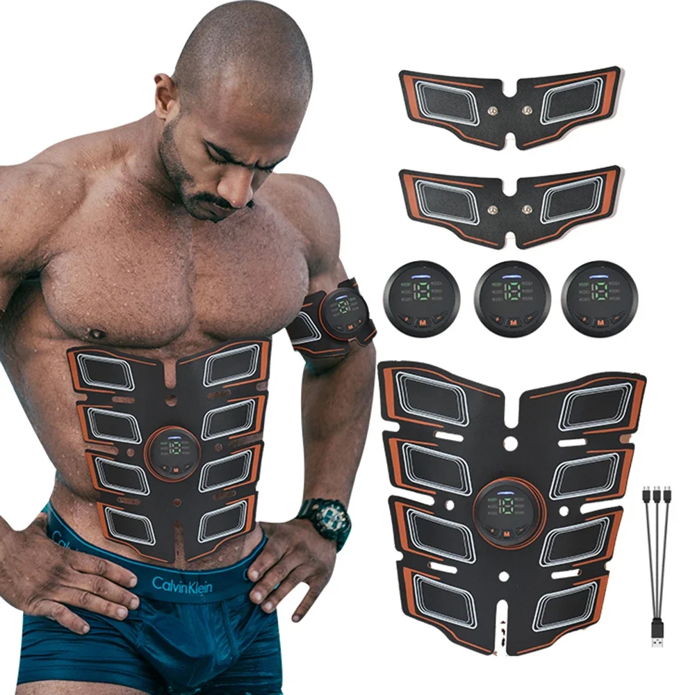 

Abdominal Muscle Stimulator ABS EMS Trainer Body Toning Fitness USB Rechargeable Muscle Toner Workout Machine Men Women Training