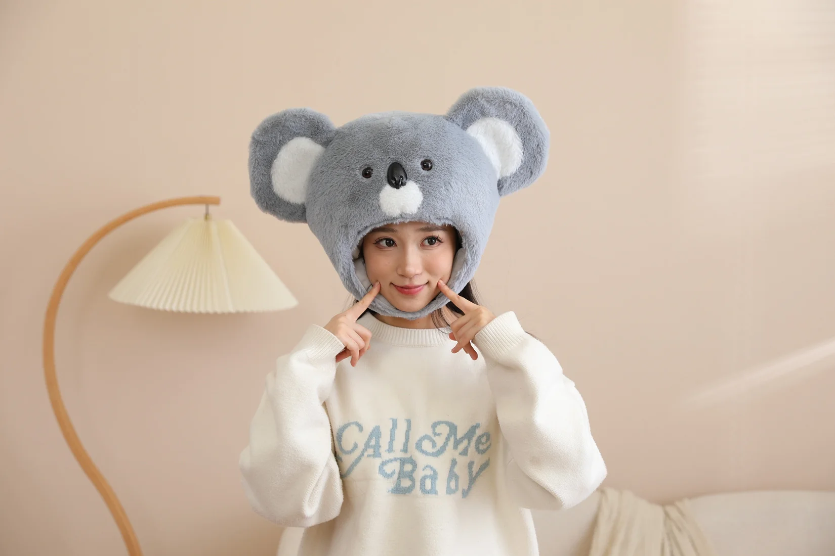 Lindo sombrero de Koala para niños y adultos, gorro suave para cabinas de fotos, disfraces, fiestas y eventos de Cosplay, disfraz de sombrero