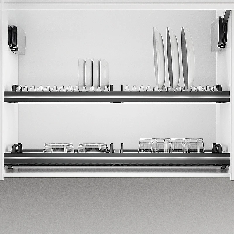 Kitchen hanging cabinet, dish rack, wall-mounted stainless steel drain rack