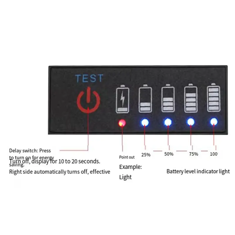 A20F-Battery Level Indicator 5 LED Indicators Intuitive Display For Lithium Battery Equipment