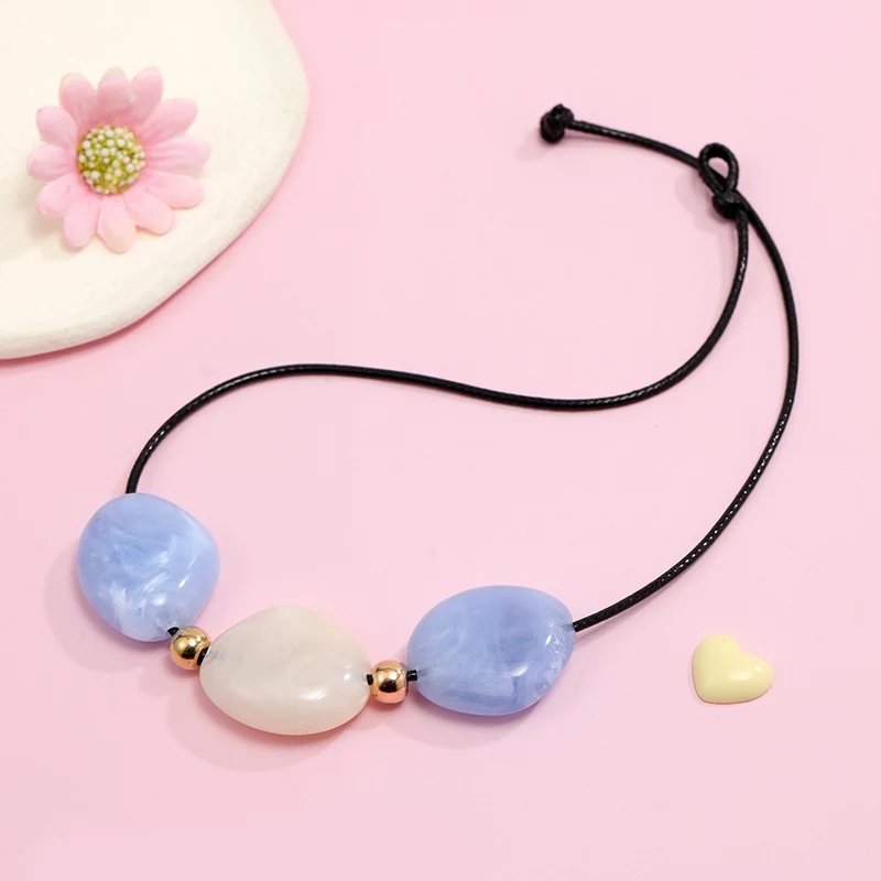 Handmade Vintage Minimalist Imitation Cobblestone Pendants Necklaces for Women