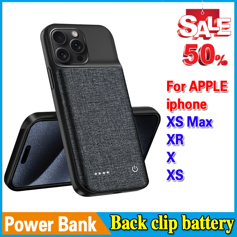 بنك طاقة عالي الجودة للبطارية بمشبك خلفي لهاتف Apple Iphone XS Max XR X XS Powerbank