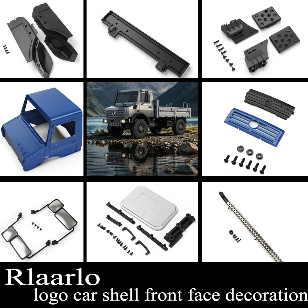 Front part number UM07-001~027 Car logo Car shell Front face decoration suitable for Rlaarlo Unimog model