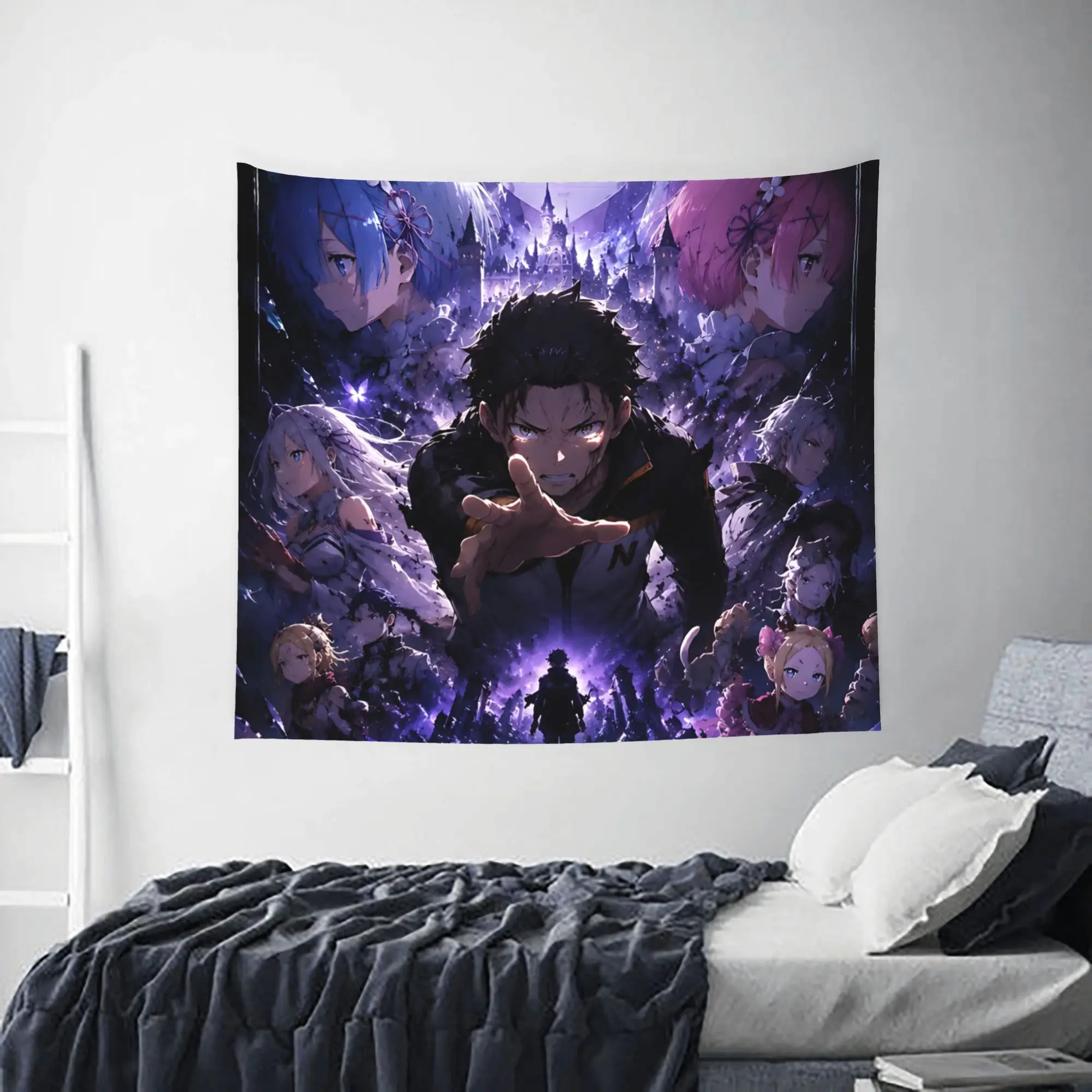 Re ZERO Anime Customized Tapestry  Wall Hanging Blanket Tapestry Home Decor Items Wall Decorations